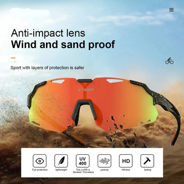 Kids polarized cycling sunglasses with anti-impact lens, wind and sand proof, stylish protection for outdoor sports.