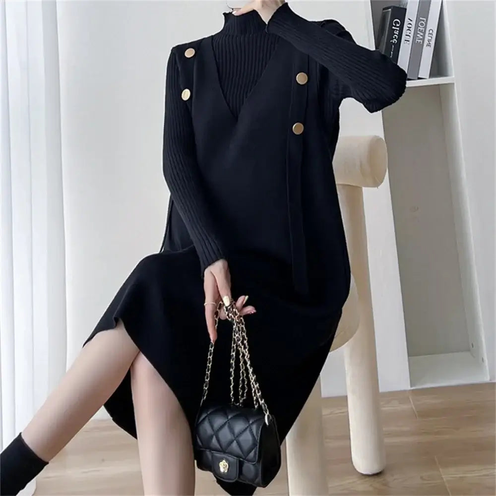 Knit Maternity Dress | Winter Maternity Fashion | OleOle