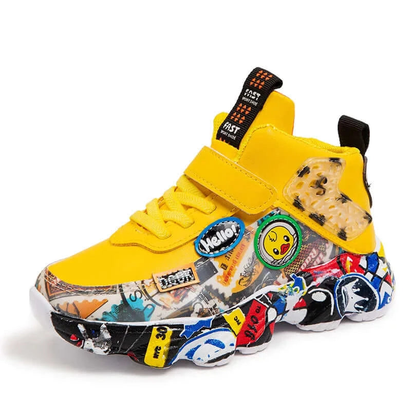 Image of Cartoon Graffiti Kids Sneakers - Stylish, Comfortable Sports Shoes for Active Playtime. Shop now at OleOle.