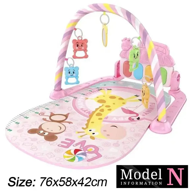 Colorful baby activity gym playmat for newborns featuring sensory toys and engaging design, perfect for tummy time.