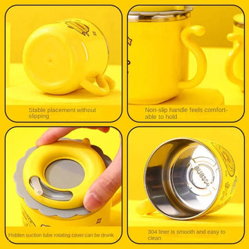 Adorable Baby Anime Straw Sippy Cup with Leakproof Seal and Stainless Steel Liner for Babies 1-6 Yrs. Shop now at OleOle.