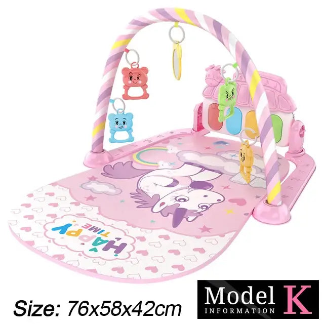 Deluxe baby activity gym playmat with colorful toys and adjustable arch for tummy time and play for newborns.