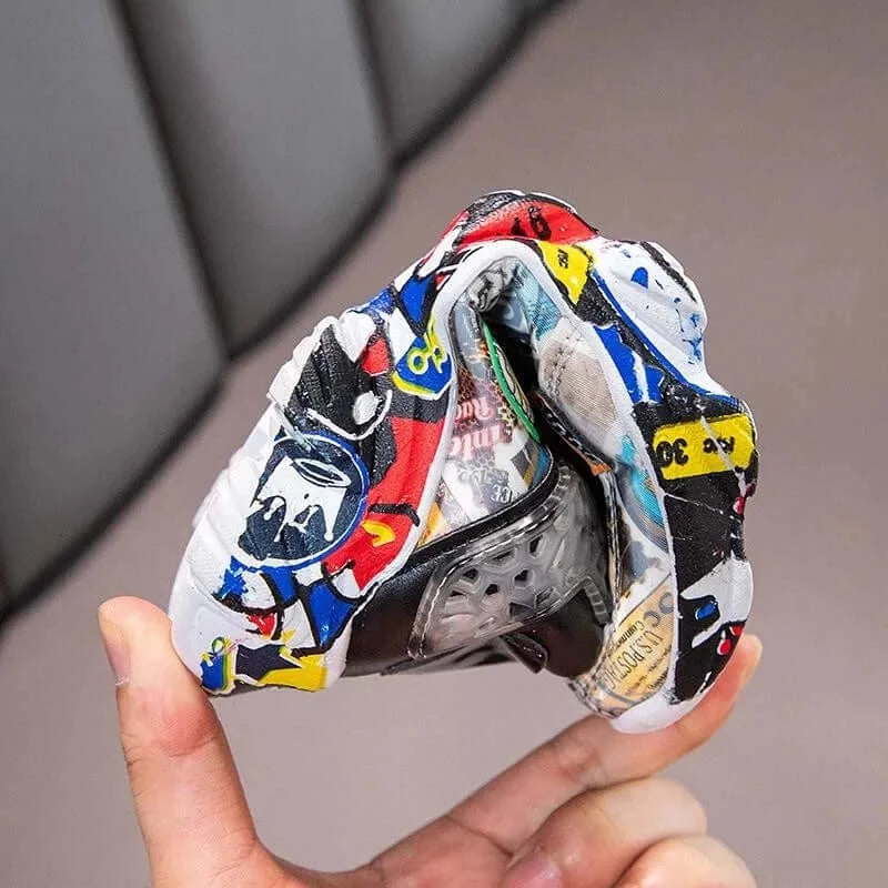 Image of Cartoon Graffiti Kids Sneakers - Stylish, Comfortable Sports Shoes for Active Playtime. Shop now at OleOle.