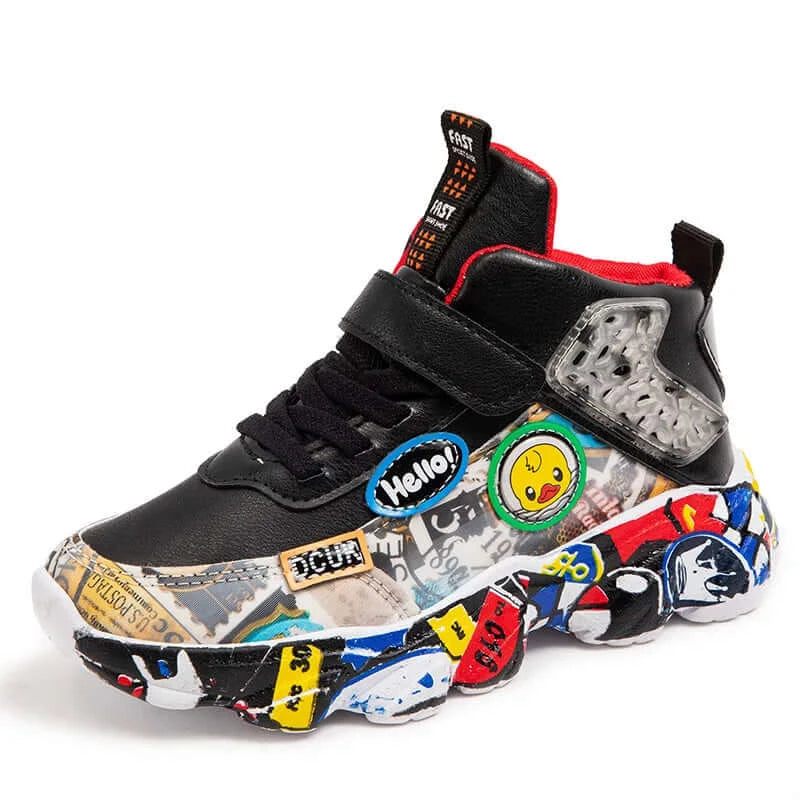 Image of Cartoon Graffiti Kids Sneakers - Stylish, Comfortable Sports Shoes for Active Playtime. Shop now at OleOle.