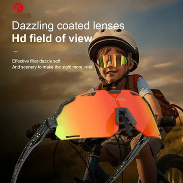 Kids polarized cycling sunglasses with dazzling coated lenses for clear vision and stylish outdoor protection.