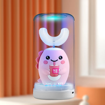 Image of Kid-Friendly U-Shape Toothbrush & Sterilizing Cup: Ideal for 2-15 Years. Smart & Rechargeable Dental Care. Shop now at OleOle.