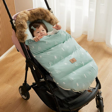 OleOle Premium Stroller Footmuff - Warm Winterproof, Removable Fur Collar and Adjustable Sleeping Bag (0 - 2 yrs)