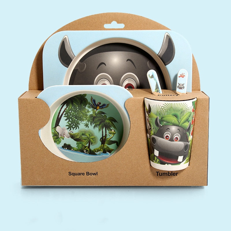 Image of Bamboo Baby Tableware: Non-Toxic, BPA-Free, Dishwasher Safe Set for Eco-Friendly Feeding! Shop now at OleOle.