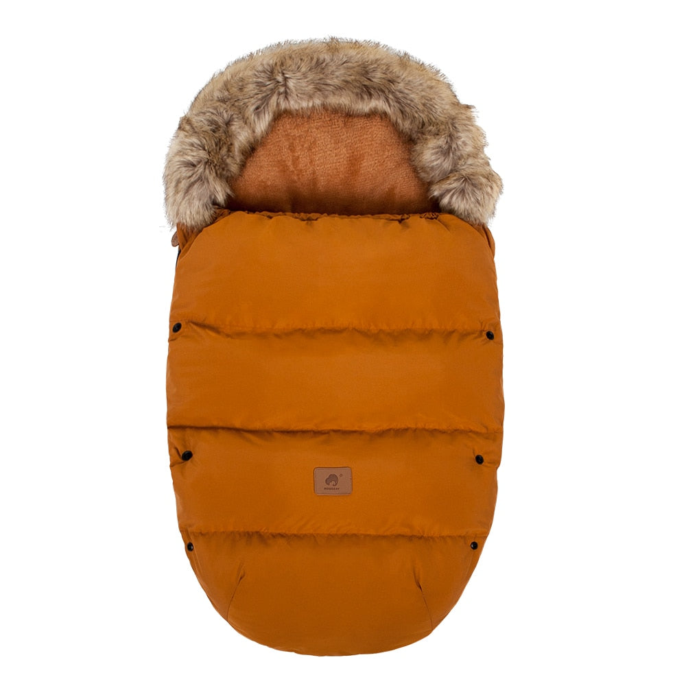 Image of Premium Stroller Footmuff at OleOle: Cosy winter warmth, fur collar & adjustable design for kids aged 0-2 yrs.