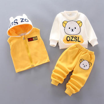 OleOle Thicken Fleece Hooded Winter Outwear Set for Baby Boys and Girls - 2 and 3Pcs Set (1 - 4yrs)