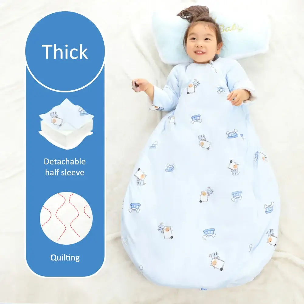 Kids Thick & Thin Sleeping Bags - All Seasons Cotton Sleep Sacks for Babies. Order now at OleOle.