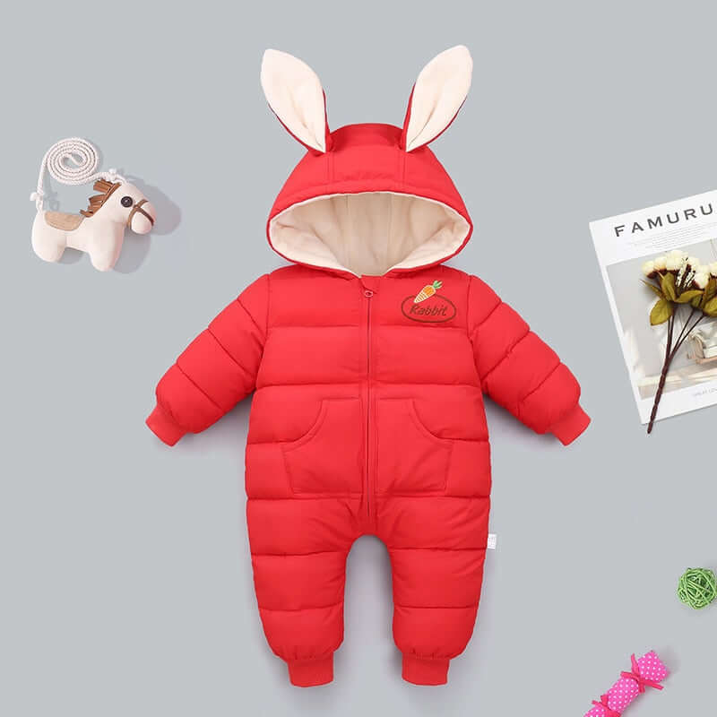 Image of Adorable Hooded Cartoon Overalls for Boys & Girls (0-2 yrs) - Perfect Autumn/Winter Style. Shop Now at OleOle for a Stylish Baby Look!