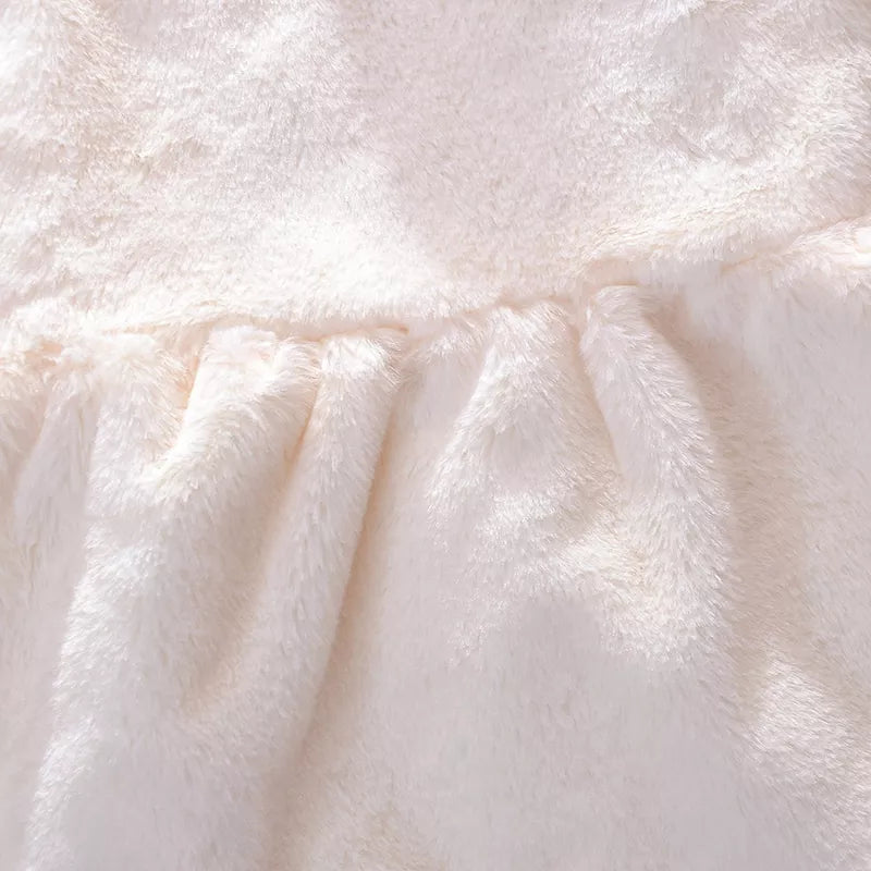 Image of Plush Hooded Winter Coat for Baby Girls (6m - 3yrs). Cosy elegance. Shop now at OleOle.