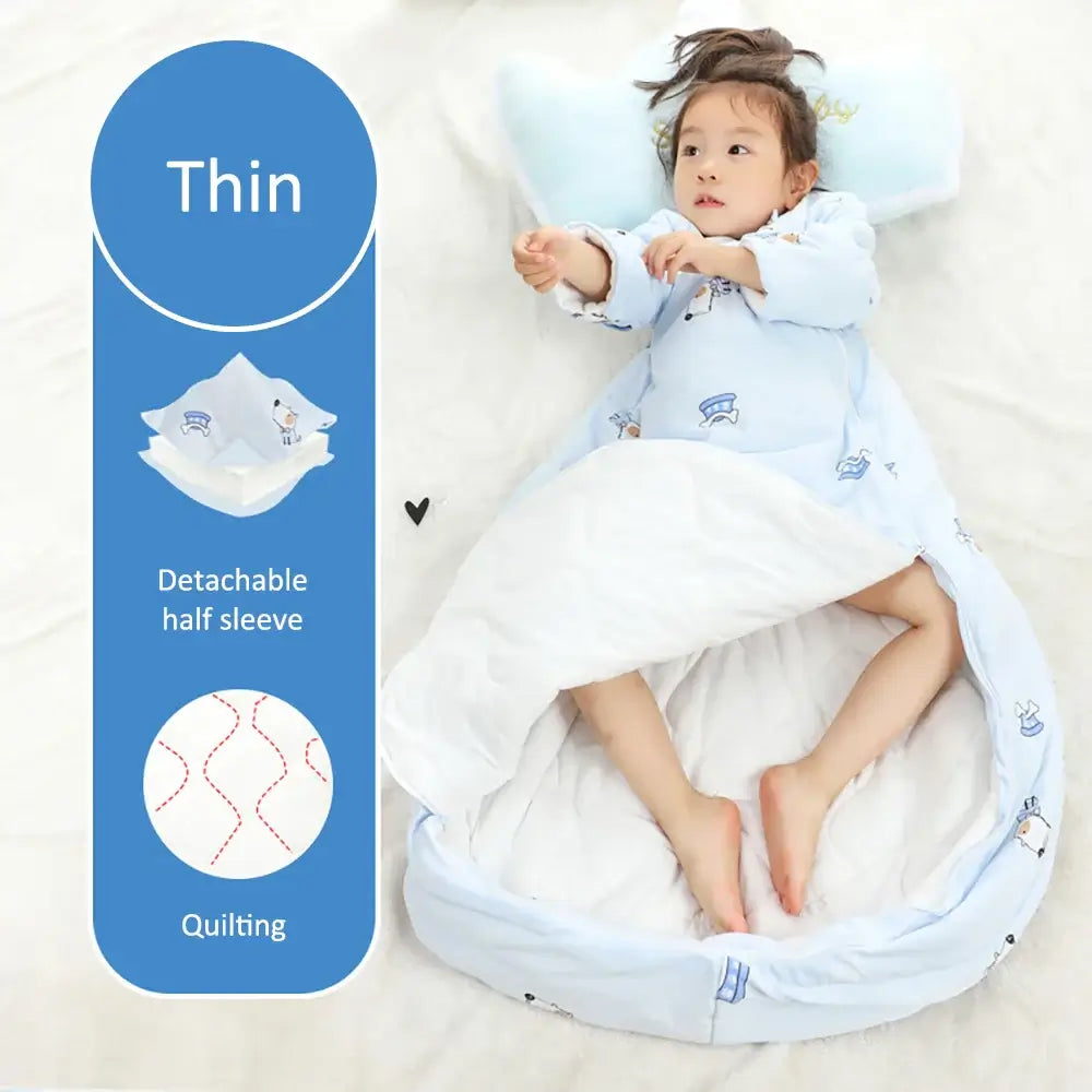 Kids Thick & Thin Sleeping Bags - All Seasons Cotton Sleep Sacks for Babies. Order now at OleOle.