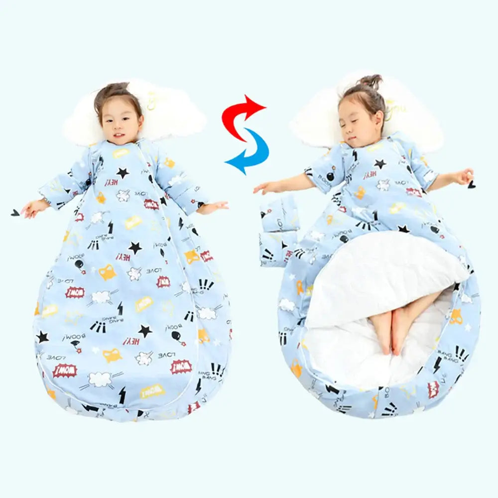 Kids Thick & Thin Sleeping Bags - All Seasons Cotton Sleep Sacks for Babies. Order now at OleOle.