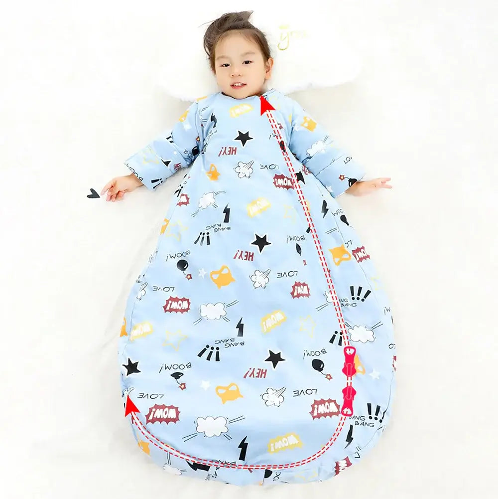 Kids Thick & Thin Sleeping Bags - All Seasons Cotton Sleep Sacks for Babies. Order now at OleOle.