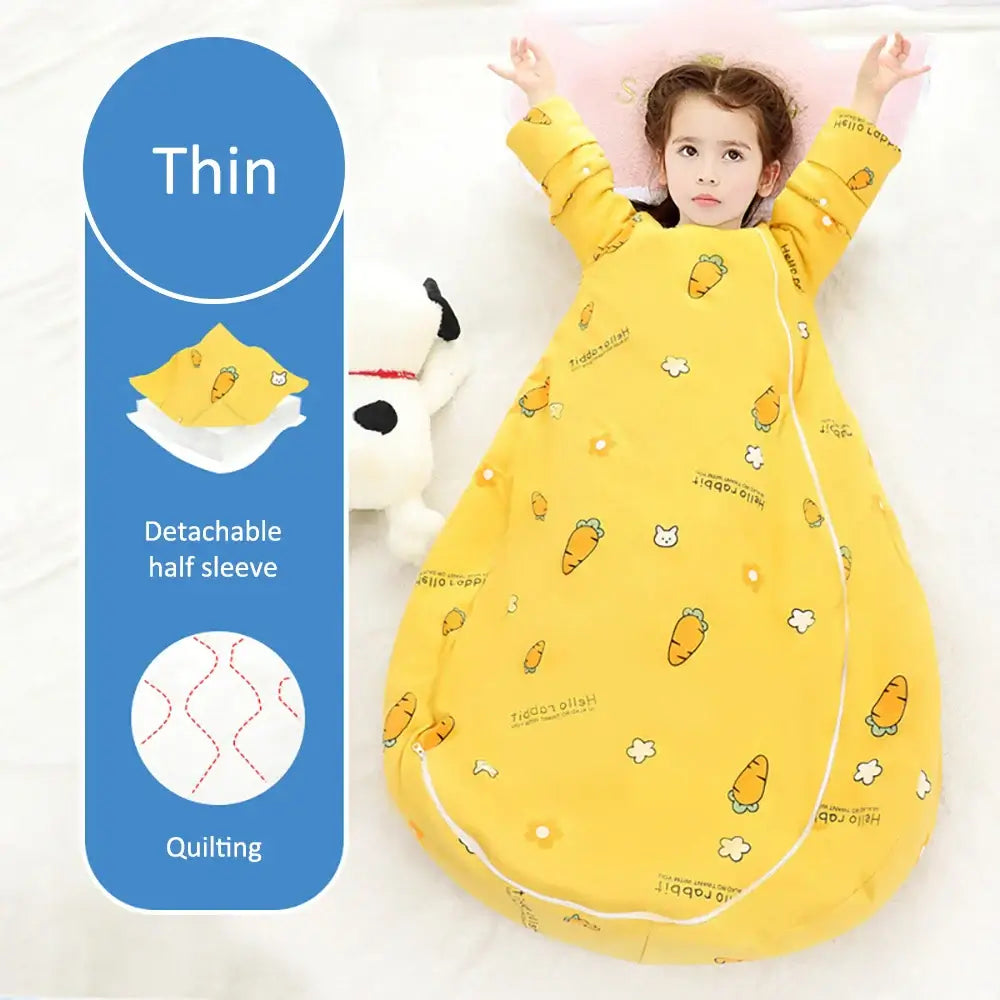 Kids Thick & Thin Sleeping Bags - All Seasons Cotton Sleep Sacks for Babies. Order now at OleOle.