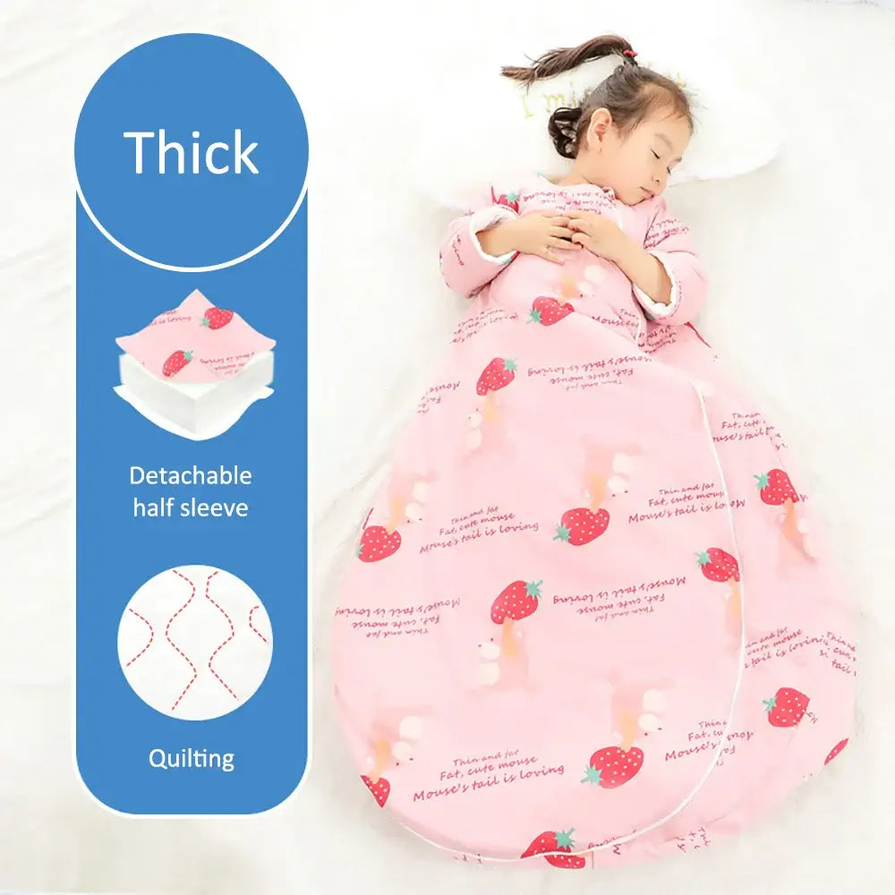 Kids Thick & Thin Sleeping Bags - All Seasons Cotton Sleep Sacks for Babies. Order now at OleOle.