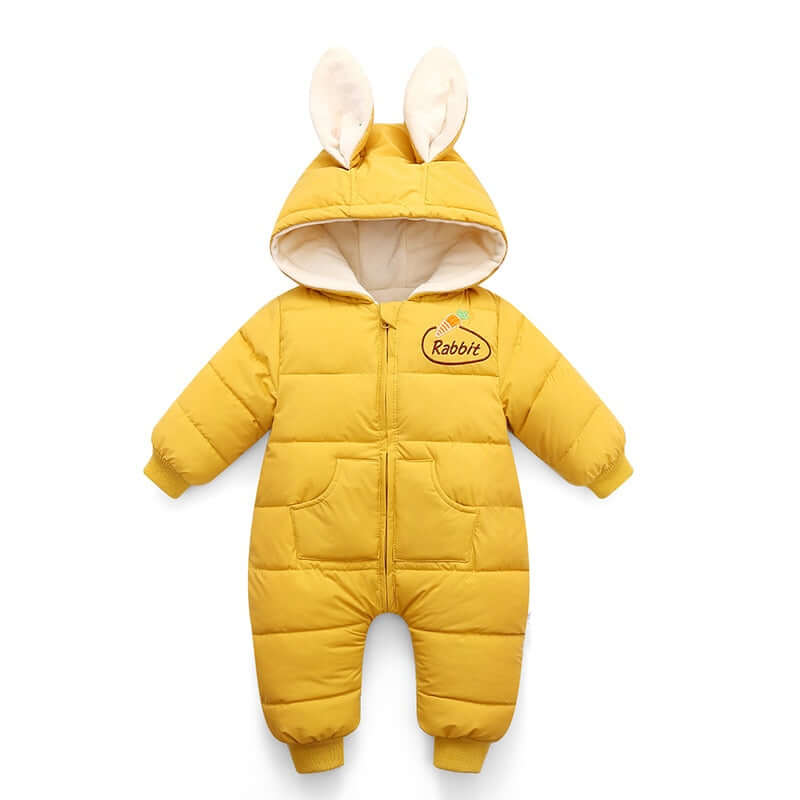 Image of Adorable Hooded Cartoon Overalls for Boys & Girls (0-2 yrs) - Perfect Autumn/Winter Style. Shop Now at OleOle for a Stylish Baby Look!