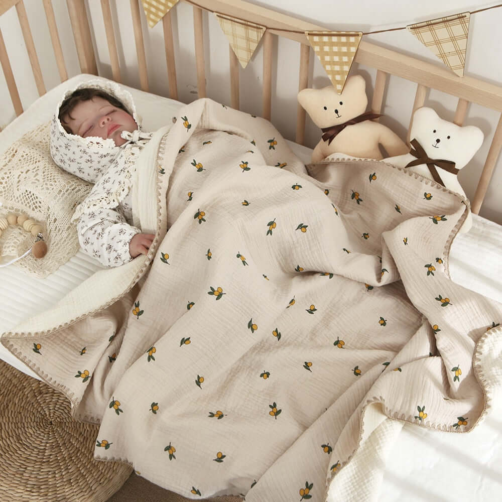 Image of 4-Layer Cotton Swaddle Muslin Blanket - Soft, Breathable, and Versatile for Newborn Babies - On Sale Now at OleOle!