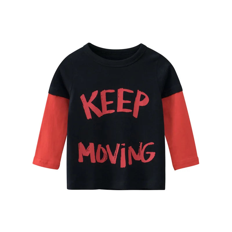 Image of Boys Long Sleeve Rugby Printed T Shirt - Stylish comfort for ages 1-8. Shop now at OleOle.