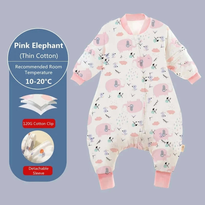 Image of All Seasons Baby Sleeping Bag - Soft Cotton, Detachable Sleeves, Ideal for Infant Sleepsack. Shop now at OleOle.