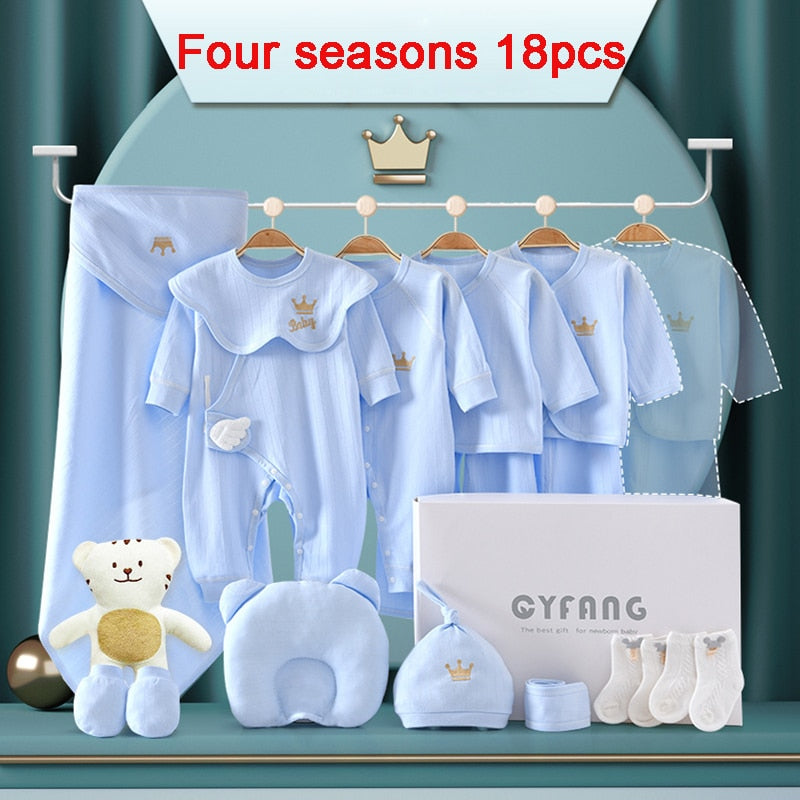 18PCS Newborn Girl Boy Clothes 0 3 Months Baby Outfits Pants Gifts Layette  Set