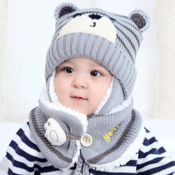Knitted Baby Beanie - Winter Hat and Scarf Set (6m - 3y)