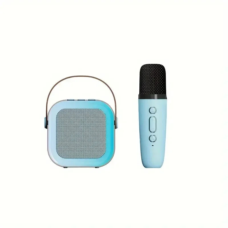 Image of Mini LED Karaoke System for Kids in Blue with single mic