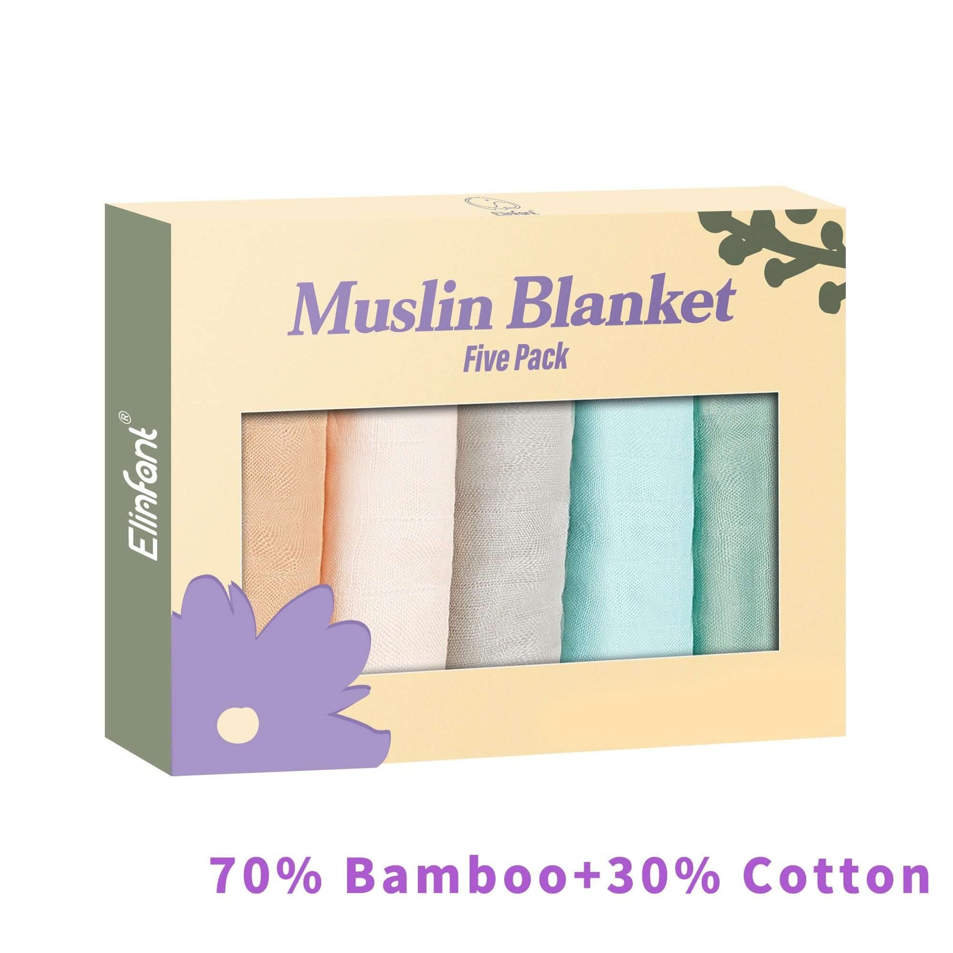 Image of Bamboo Cotton Muslin Bibs Gift Set - 5pcs. Soft, Stylish, and Ideal for Your Baby. Perfect Gift. On Sale Now at OleOle!