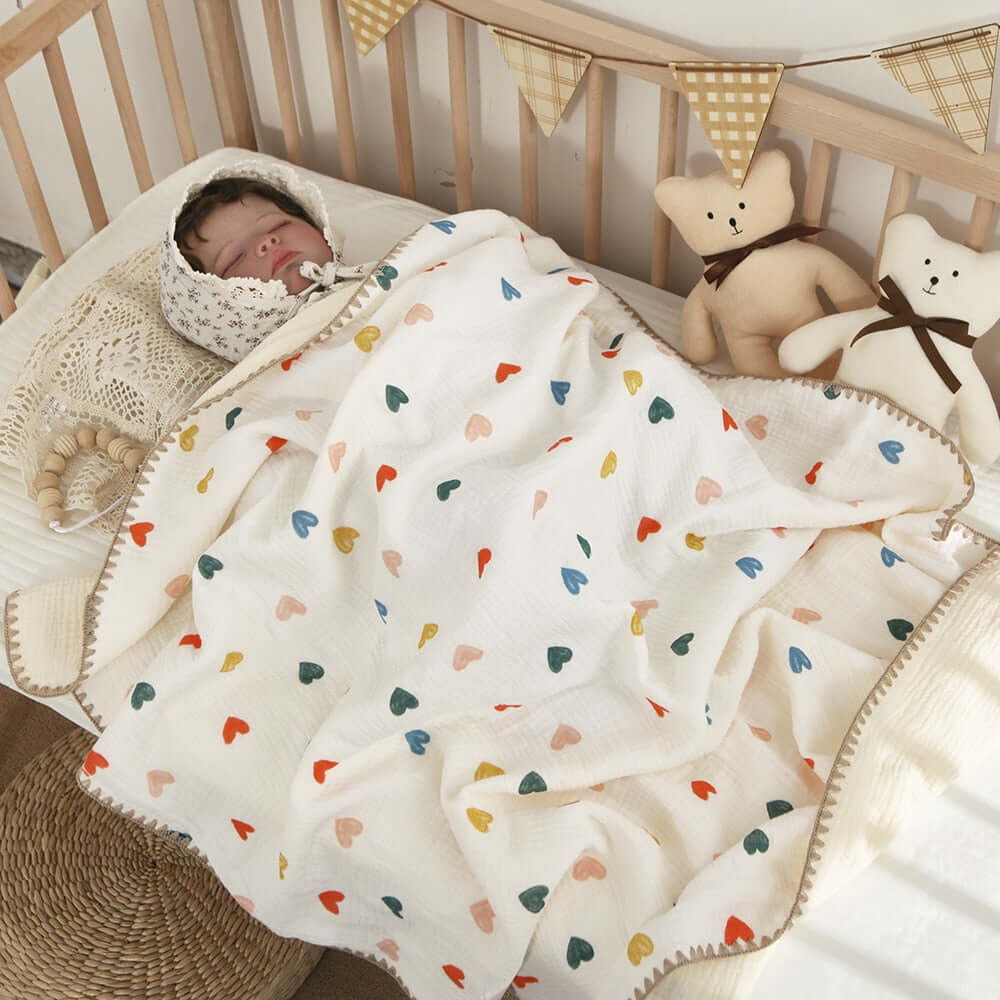 Image of 4-Layer Cotton Swaddle Muslin Blanket - Soft, Breathable, and Versatile for Newborn Babies - On Sale Now at OleOle!