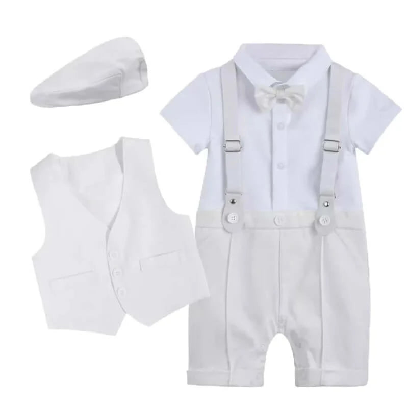 Image of Baby Boy Gentleman Suit with Bow Tie Set for 0-3 years - Adorable formalwear for your little one. On sale now at OleOle!"