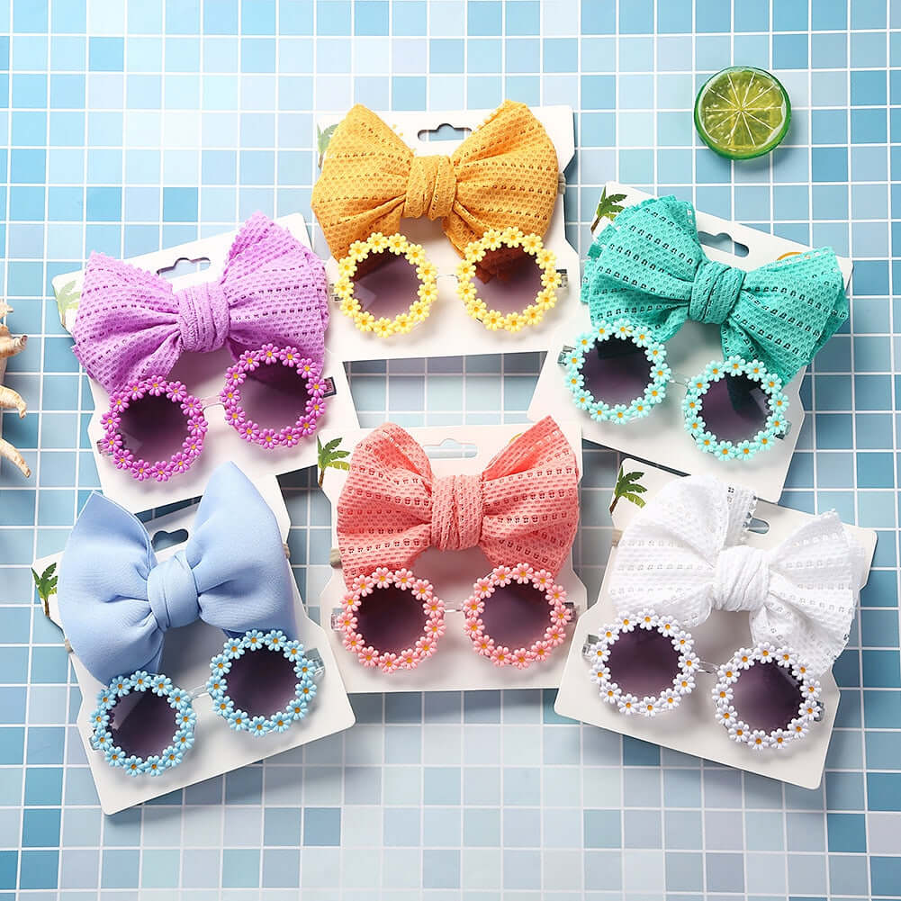 Image of Bohemian Style Sunglass Set - 2pcs with Headband, Ideal for Baby Girls (6m - 4 years). Limited-time sale at OleOle – Shop Now!
