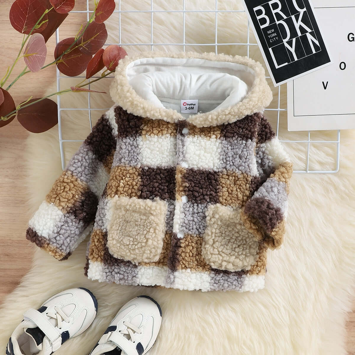 Image of Adorable baby boy's hooded winter sweater coat for 3m - 2yrs. Stay cosy in style. Shop now at OleOle.