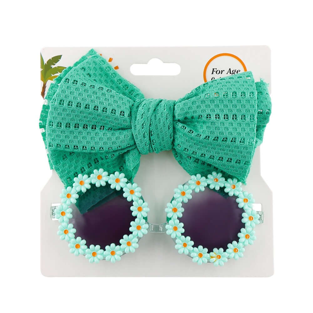 Image of Bohemian Style Sunglass Set - 2pcs with Headband, Ideal for Baby Girls (6m - 4 years). Limited-time sale at OleOle – Shop Now!