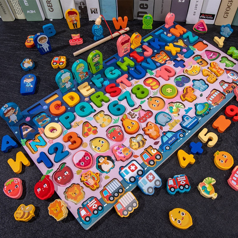 Image of Montessori Math Board: Count, Shape, Colour, Match - Educational Wooden Toys, Perfect Gifts for Kids. Shop now at OleOle.