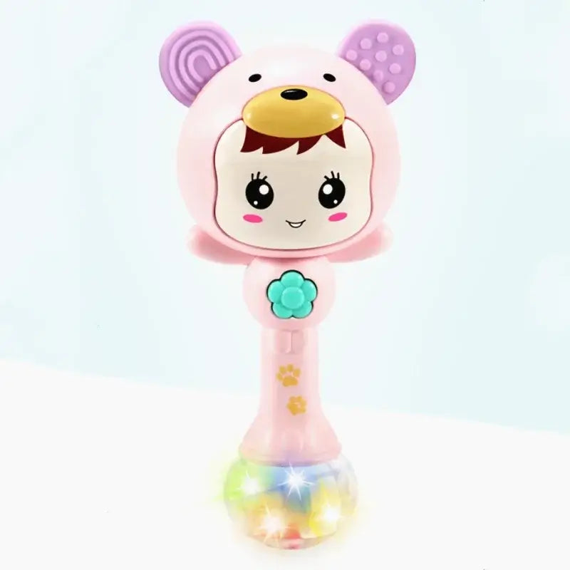 LED Musical Newborn Rattle Toy with Cute Anime Design, Lights, and Music - Safe and Stimulating Infant Entertainment