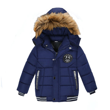 OleOle Winter Style Kids Hooded Jacket with Fashion Far Collar for Baby Boys (2 - 6 yrs)