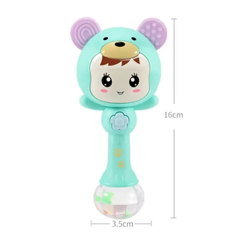 LED Musical Newborn Rattle Toy with Cute Anime Design, Lights, and Music - Safe and Stimulating Infant Entertainment