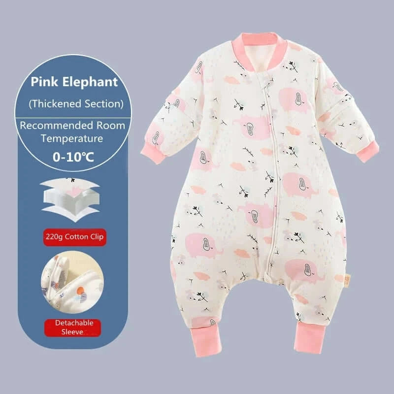 Image of All Seasons Baby Sleeping Bag - Soft Cotton, Detachable Sleeves, Ideal for Infant Sleepsack. Shop now at OleOle.