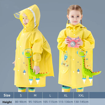 OleOle Kids Waterproof Raincoat - Stay Dry in Poncho Style (2 years+)