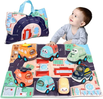 OleOle 9 pcs Soft Car Toy Set with Play Mat - Unleash the Joy of Playtime (1 year+)