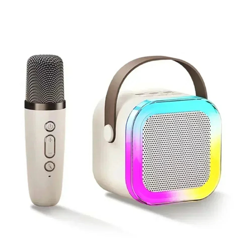 Image of Mini LED Karaoke System for Kids beige colour with 1 mic