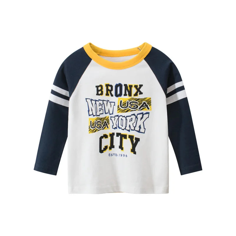 Image of Boys Long Sleeve Rugby Printed T Shirt - Stylish comfort for ages 1-8. Shop now at OleOle.