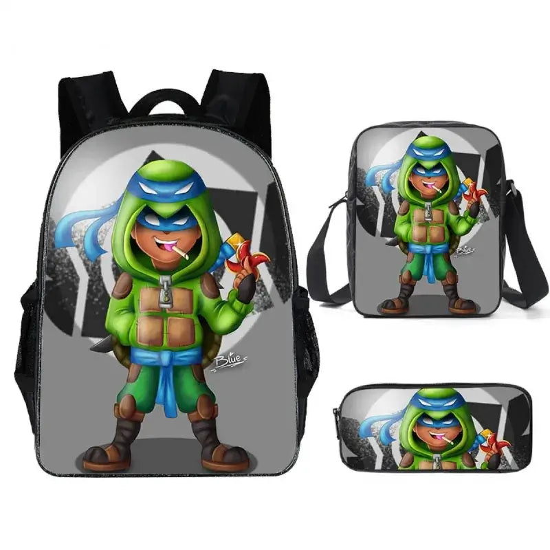 Kids Brawl Stars Game Backpack Set featuring vibrant graphics with a fun character design, including a backpack, lunch bag, and pencil case.