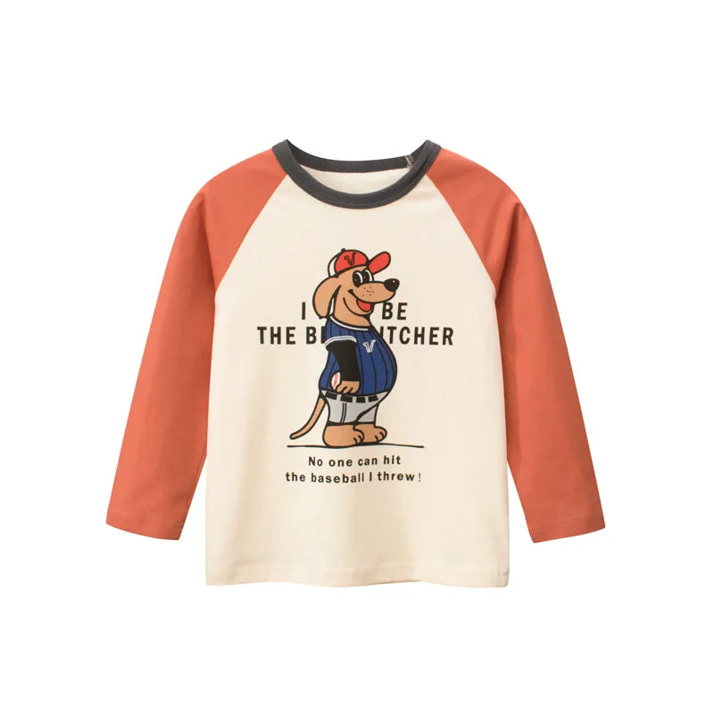 Image of Boys Long Sleeve Rugby Printed T Shirt - Stylish comfort for ages 1-8. Shop now at OleOle.