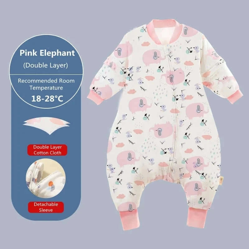 Image of All Seasons Baby Sleeping Bag - Soft Cotton, Detachable Sleeves, Ideal for Infant Sleepsack. Shop now at OleOle.