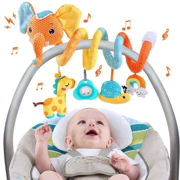 Spiral Hanging Toys for Baby - Music, Squeaker & Rattles