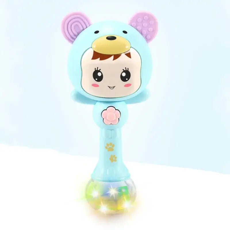 LED Musical Newborn Rattle Toy with Cute Anime Design, Lights, and Music - Safe and Stimulating Infant Entertainment