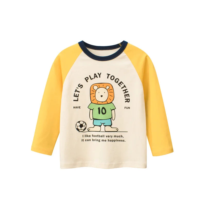 Image of Boys Long Sleeve Rugby Printed T Shirt - Stylish comfort for ages 1-8. Shop now at OleOle.